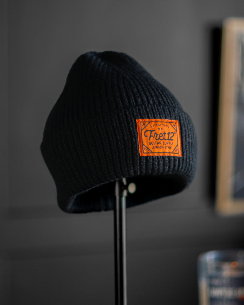 ORANGE BADGE BEANIE – BLACK