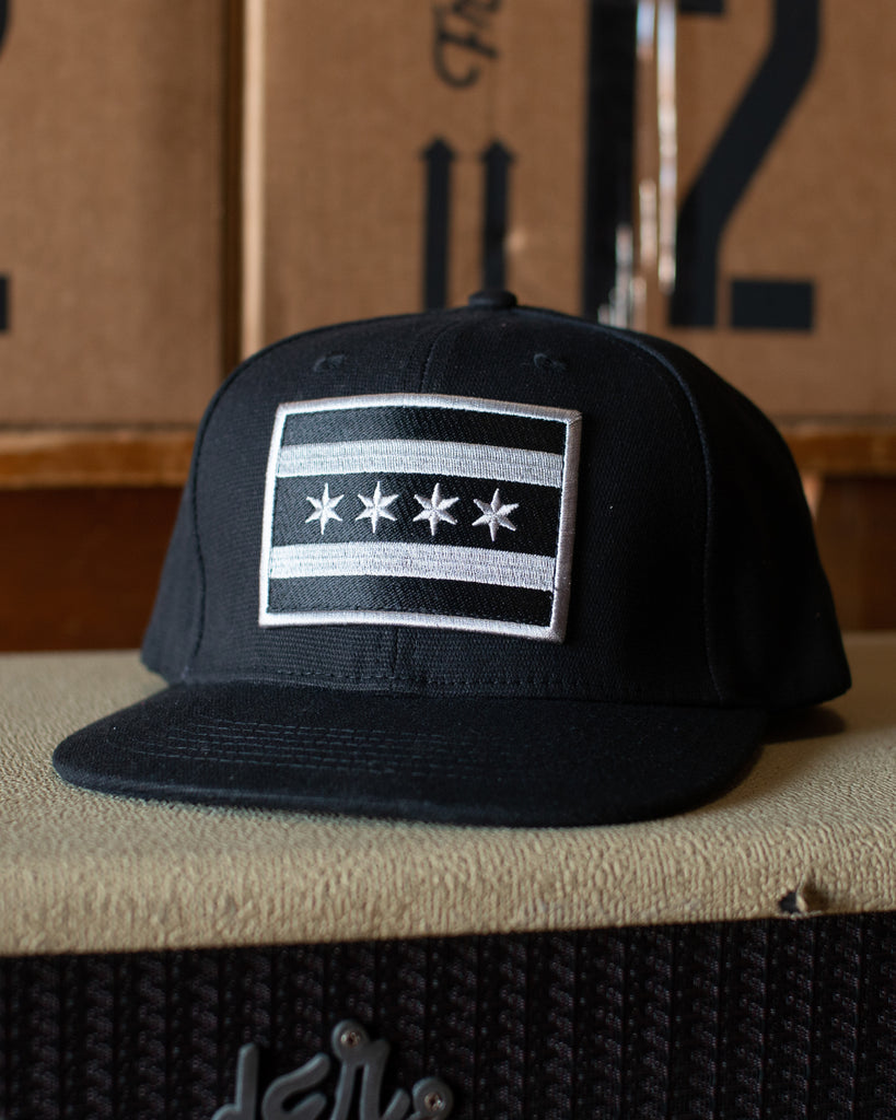 CHICAGO FLAG 6 PANEL HAT – BLACK