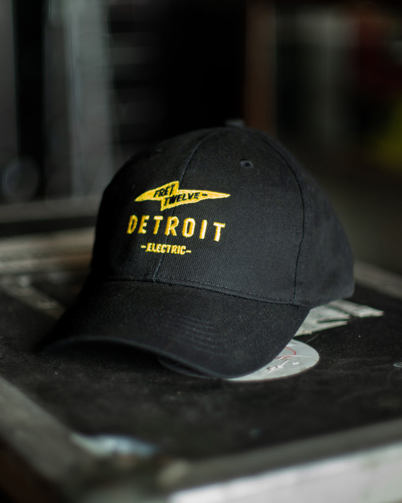 FRET TWELVE ELECTRIC DETROIT BOLT 6 PANEL HAT – BLACK