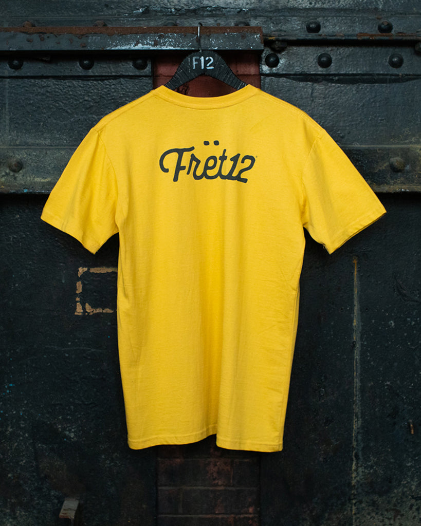 F12 CIRCLE SCRIPT LOGO TEE - MUSTARD