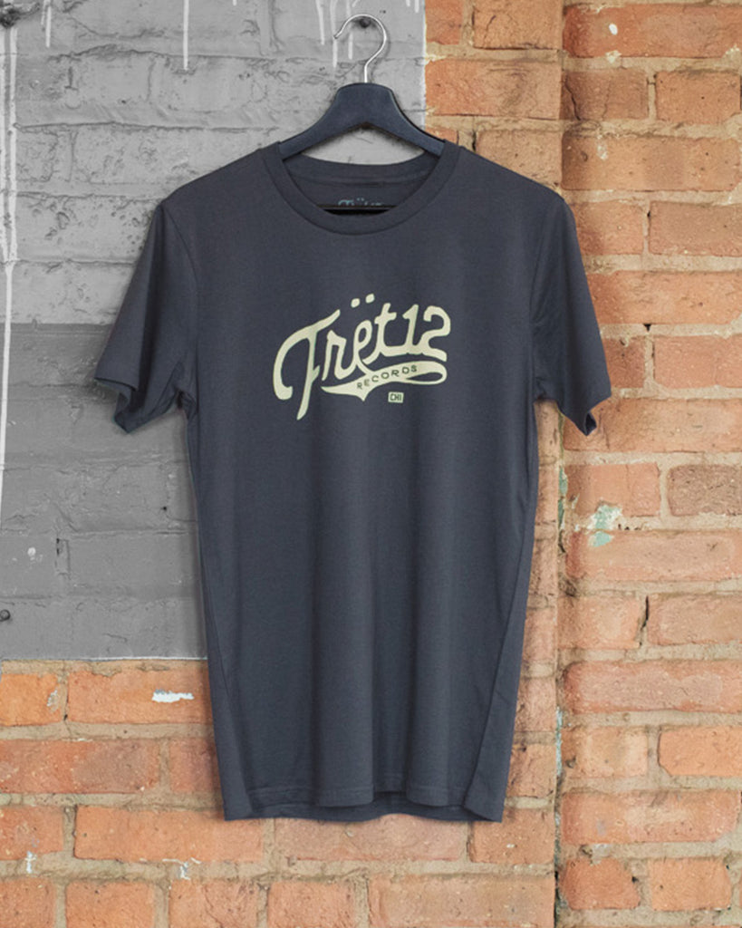 FRET12 RECORDS LOGO TEE - CHARCOAL