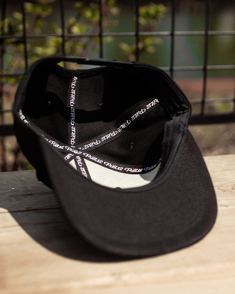 MONOCHROME AMERICAN FLAG 6 PANEL HAT – BLACK