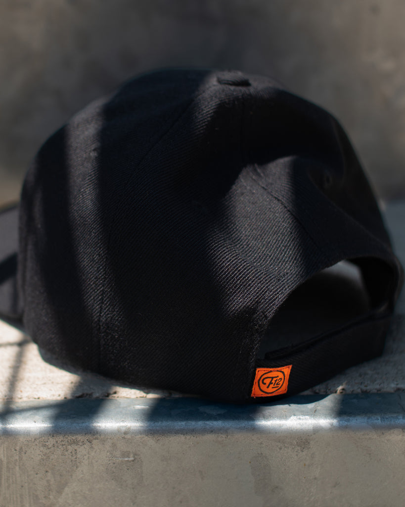 SCRIPT LOGO 6 PANEL HAT – BLACK