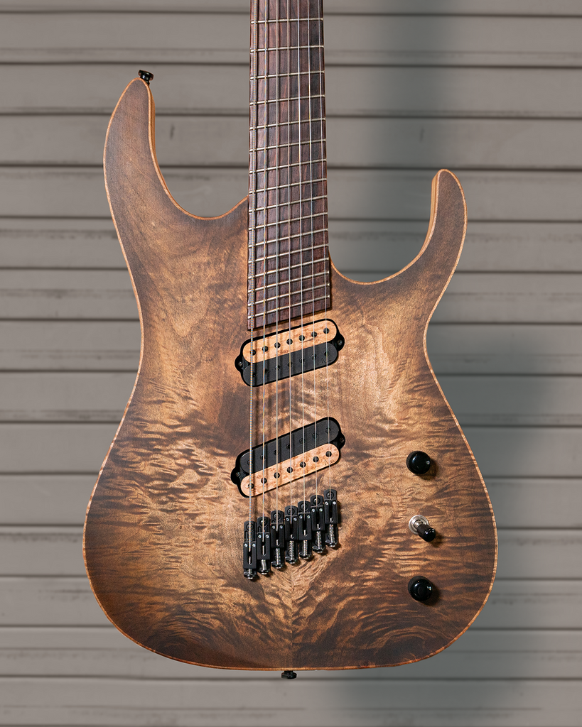 Crown Handcrafted 7-String Fanned Stratocaster  - Natural Wood