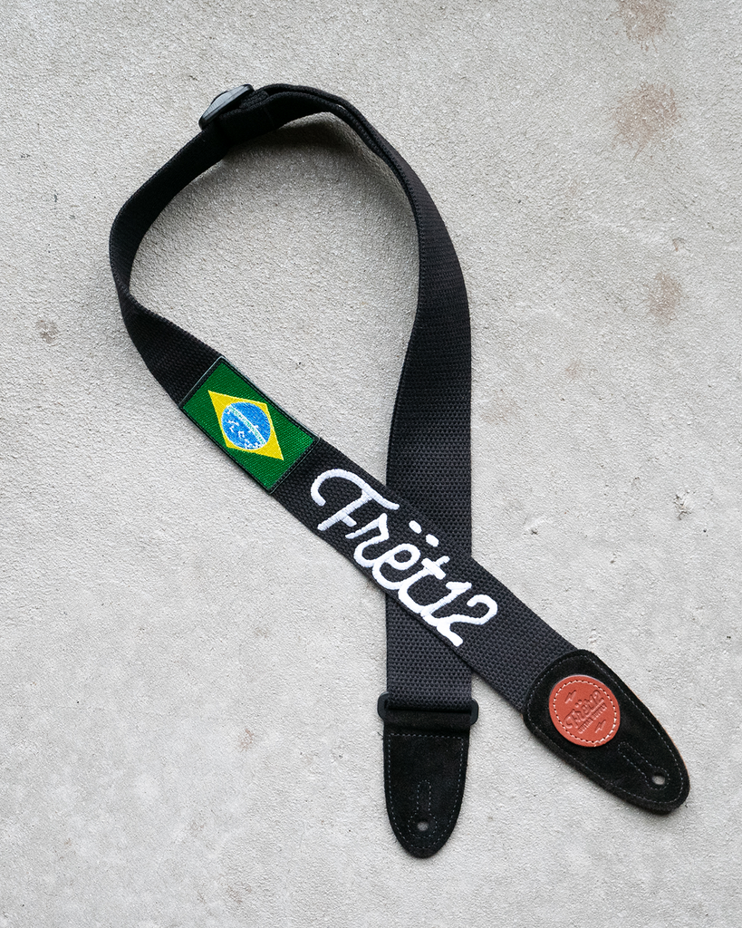 FRET12 SCRIPT LOGO BRAZIL FLAG GUITAR STRAP