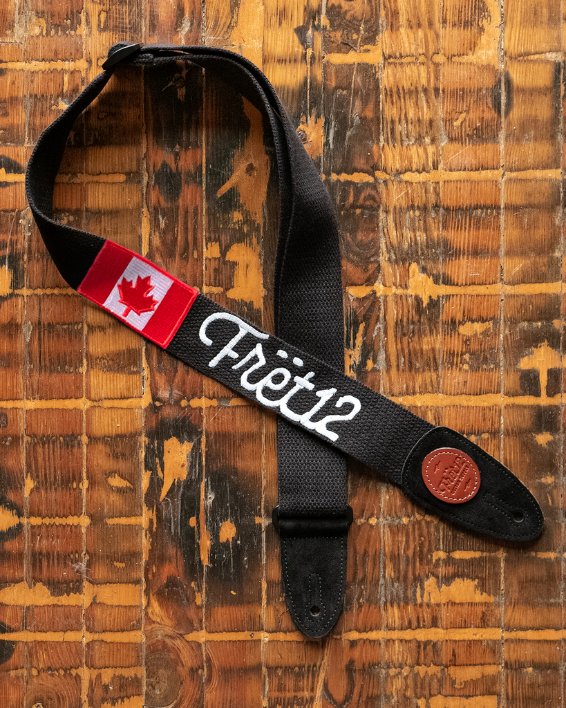 FRET12 SCRIPT LOGO CANADA FLAG GUITAR STRAP