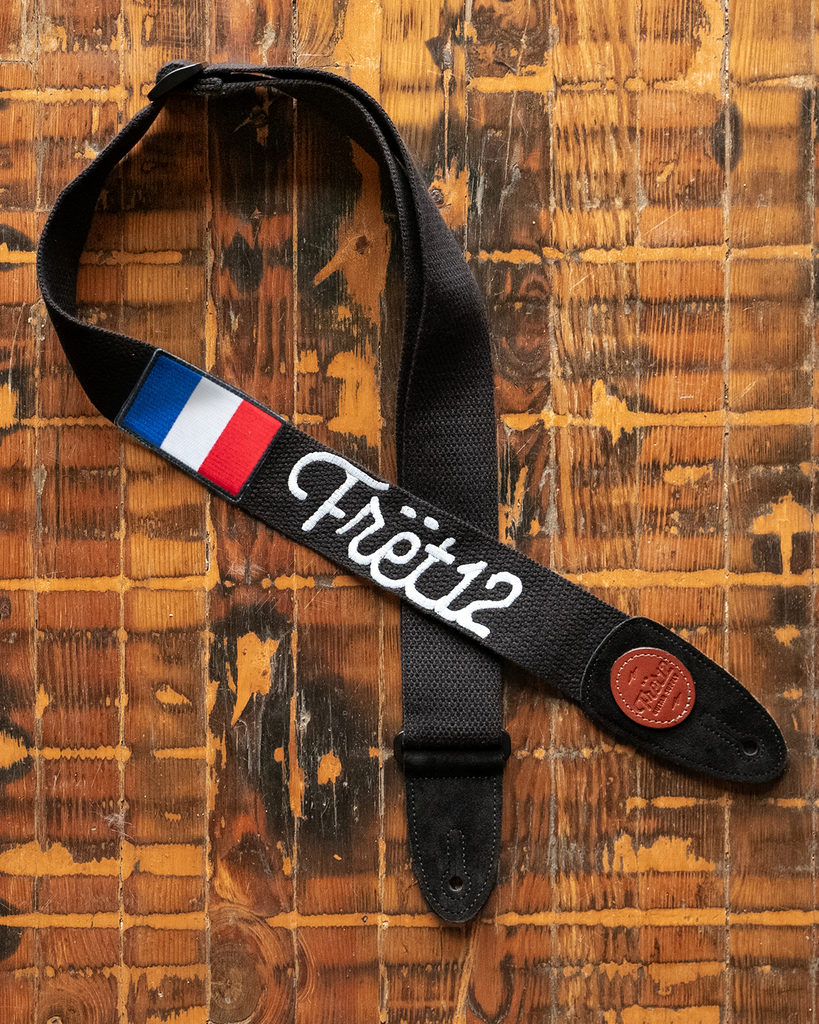 FRET12 SCRIPT LOGO FRANCE FLAG GUITAR STRAP