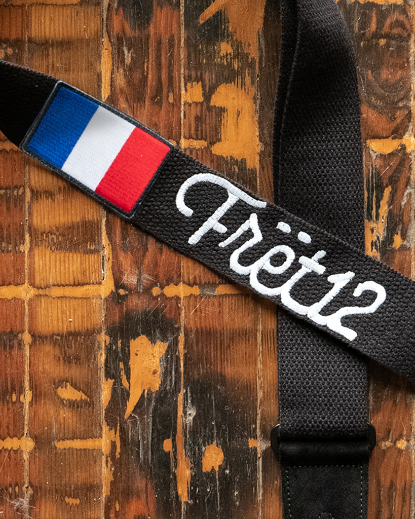 FRET12 SCRIPT LOGO FRANCE FLAG GUITAR STRAP