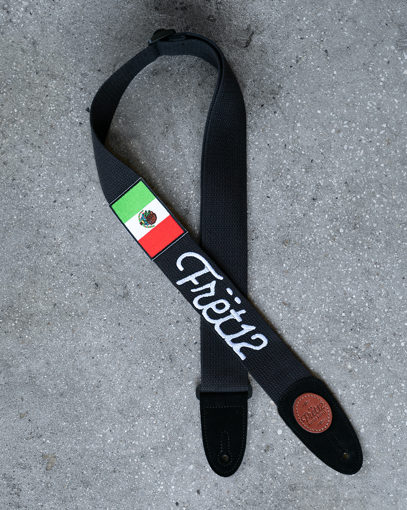 FRET12 MEXICO FLAG GUITAR STRAP - SCRIPT LOGO