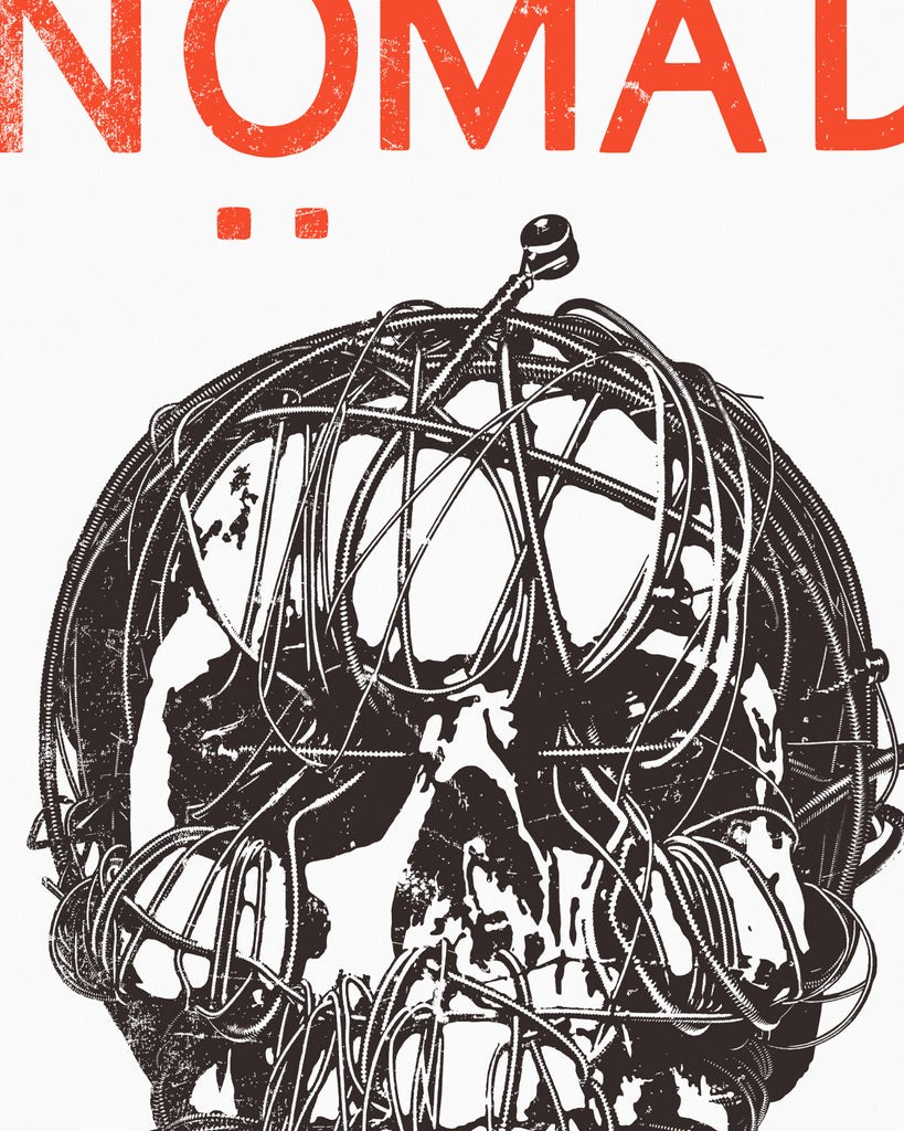 Framed Nomad Skull art print detail view