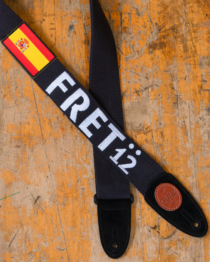 FRET12 SPAIN FLAG GUITAR STRAP - BLOCK LOGO