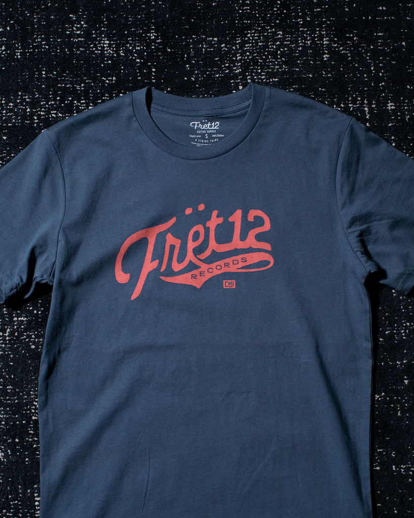 FRET12 RECORDS LOGO TEE - PETROL BLUE