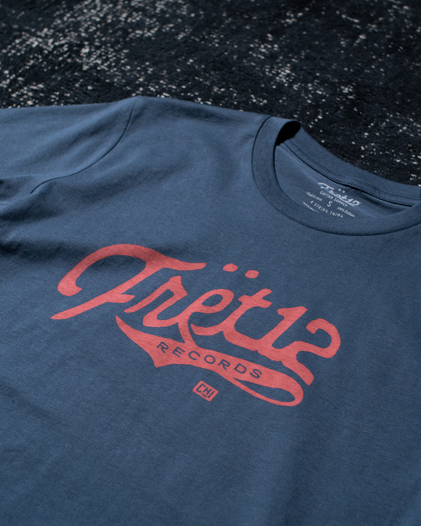 FRET12 RECORDS LOGO TEE - PETROL BLUE