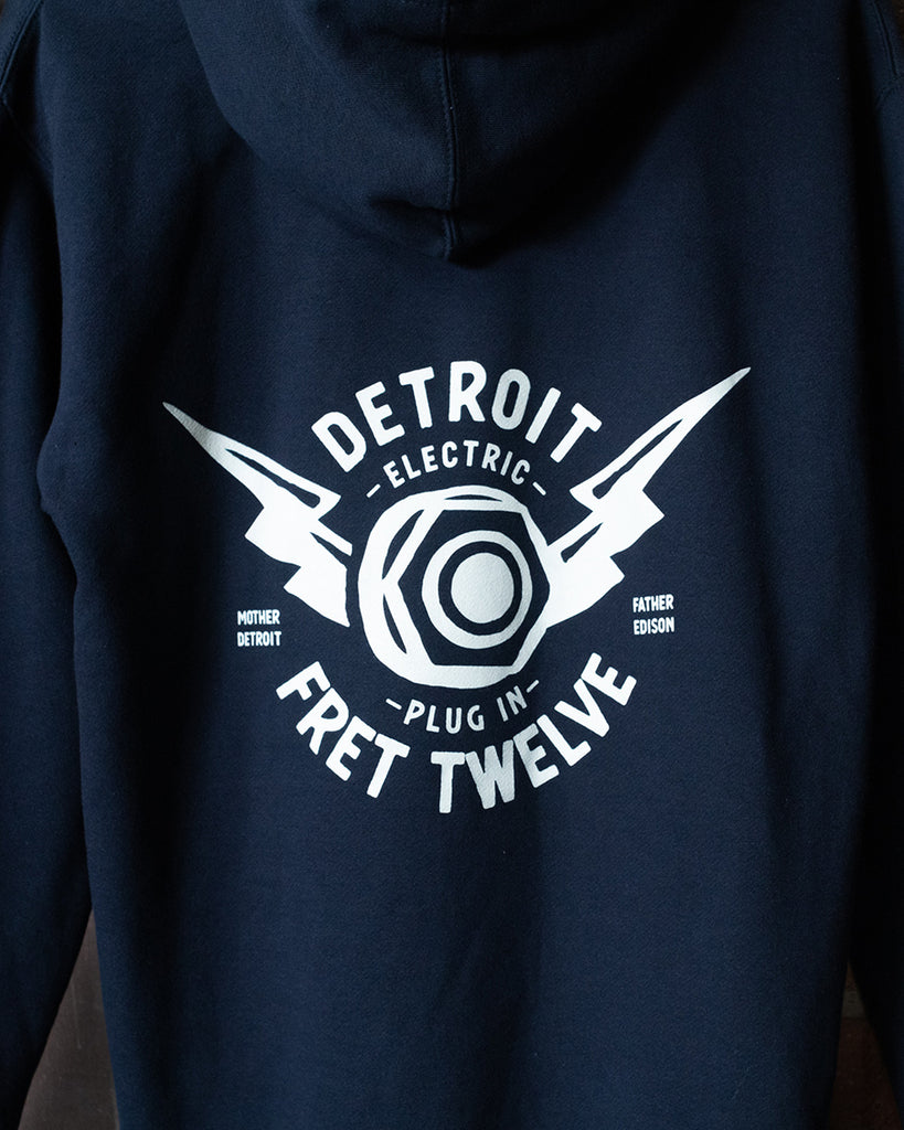 FRET TWELVE ELECTRIC DETROIT WINGS HOODIE - NAVY