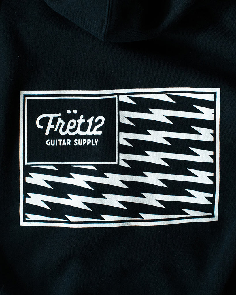 FRET12 ELECTRIC FLAG ZIP-UP HOODIE - BLACK