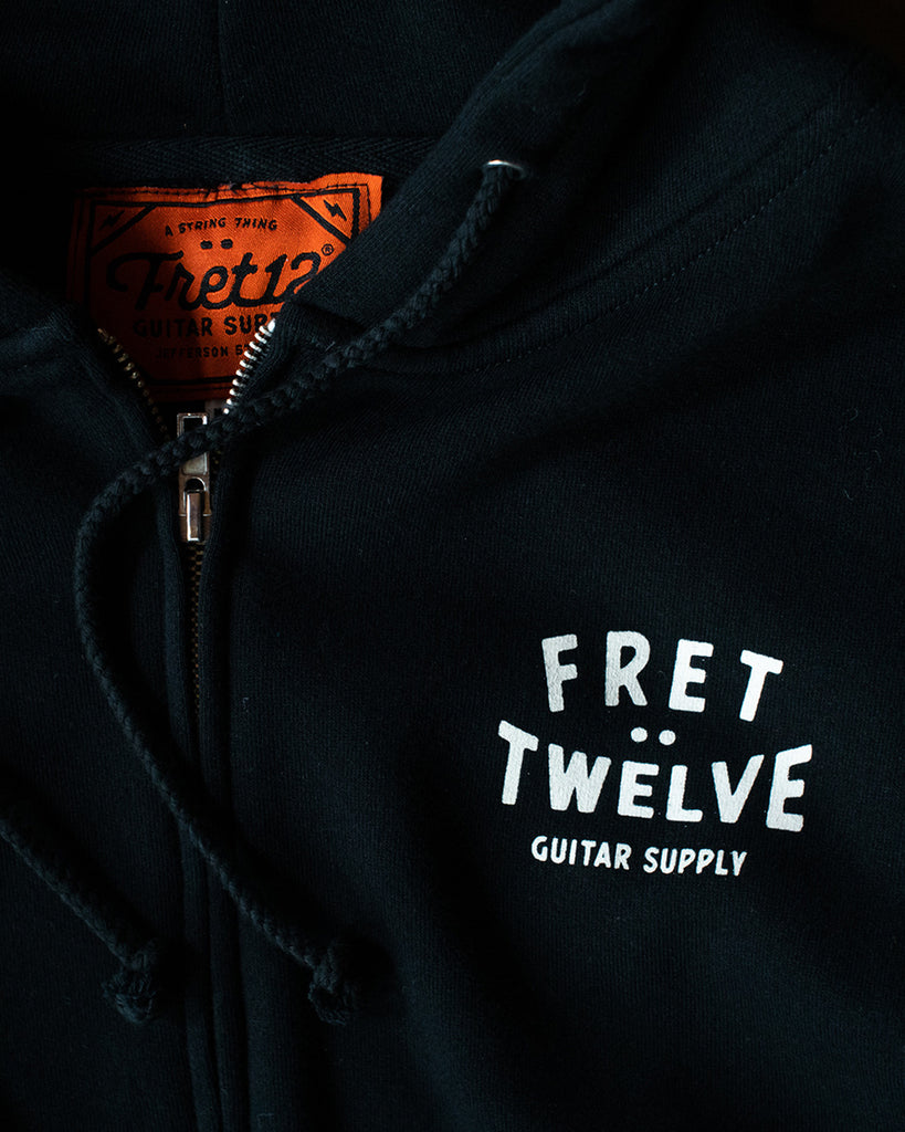 FRET12 ELECTRIC FLAG ZIP-UP HOODIE - BLACK