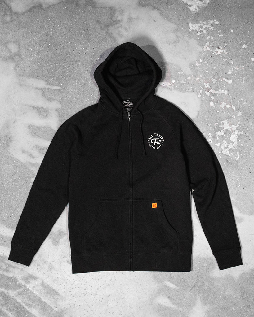 STRUNG OUT ZIP-UP HOODIE - BLACK