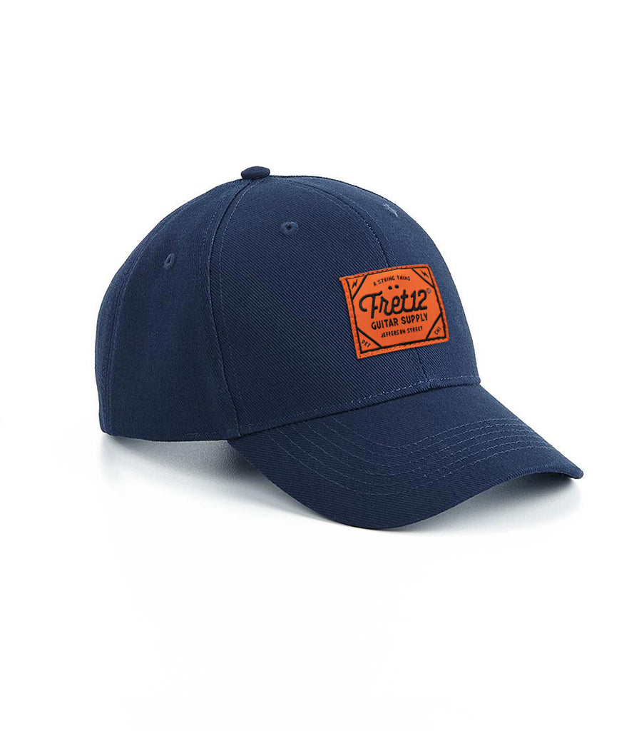 ORANGE BADGE 6 PANEL HAT – NAVY