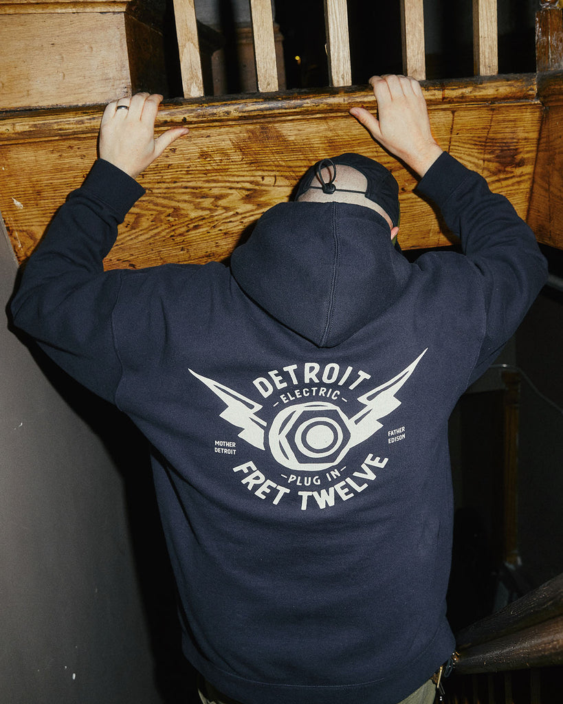 FRET TWELVE ELECTRIC DETROIT WINGS HOODIE - NAVY