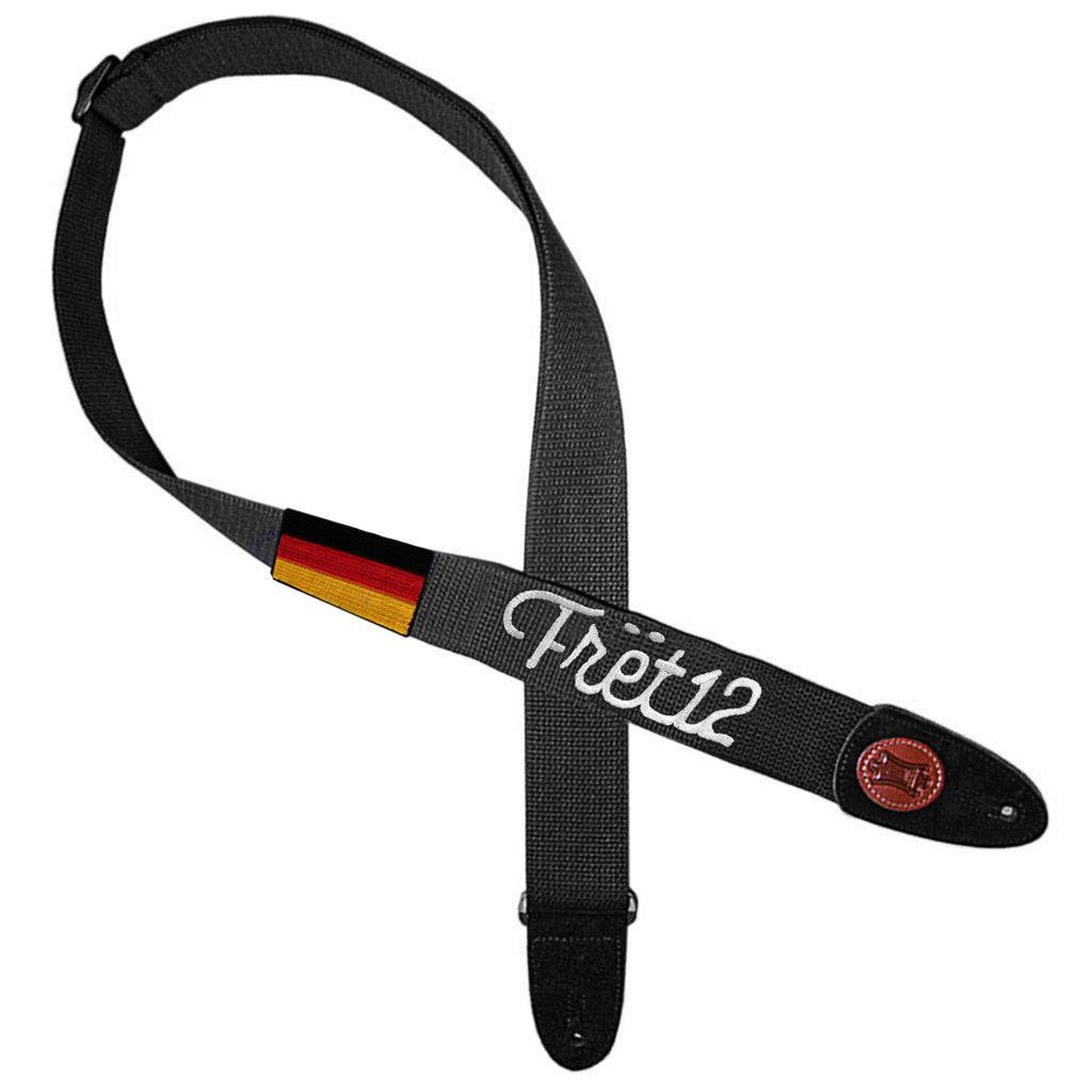 FRET12 SCRIPT LOGO GERMANY FLAG GUITAR STRAP