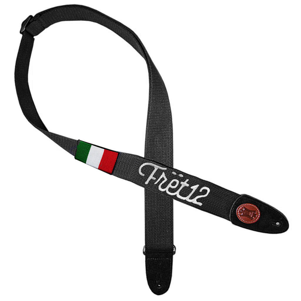 FRET12 SCRIPT LOGO ITALY FLAG GUITAR STRAP