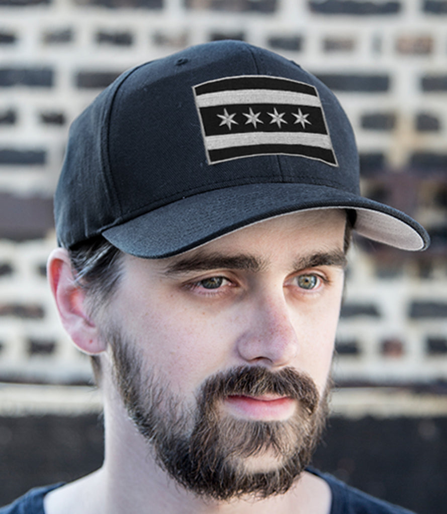 MONOCHROME CHICAGO FLAG "F" LOGO HAT – BLACK